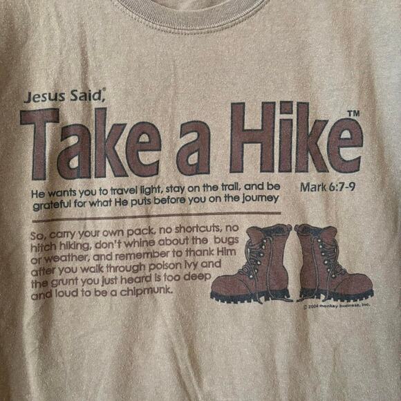 Vintage Y2K Jesus Said Take a Hike T-Shirt 2004 Large Y2K - Picture 3 of 7